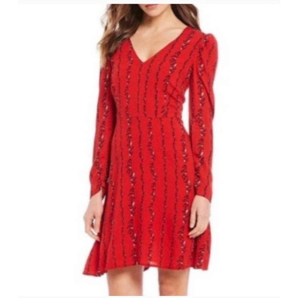 $129 NWT Anthropologie Red A-Line Poinsettia Dress